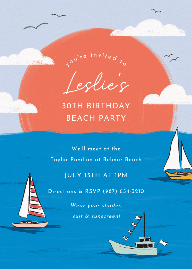 Sail away - birthday invitation
