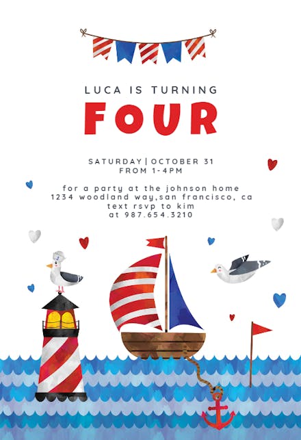 Sailboat - Birthday Invitation