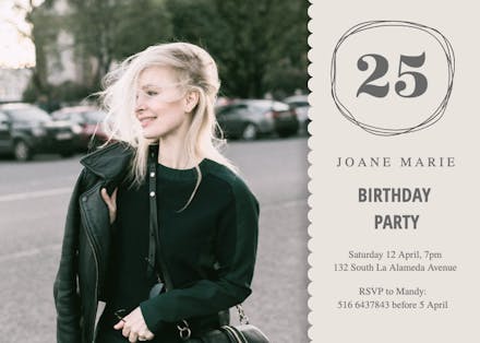 Scalloped Frame - Birthday Invitation