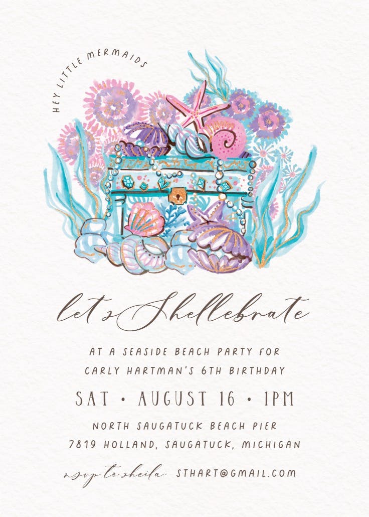 Seaside treasure - invitación para fiesta