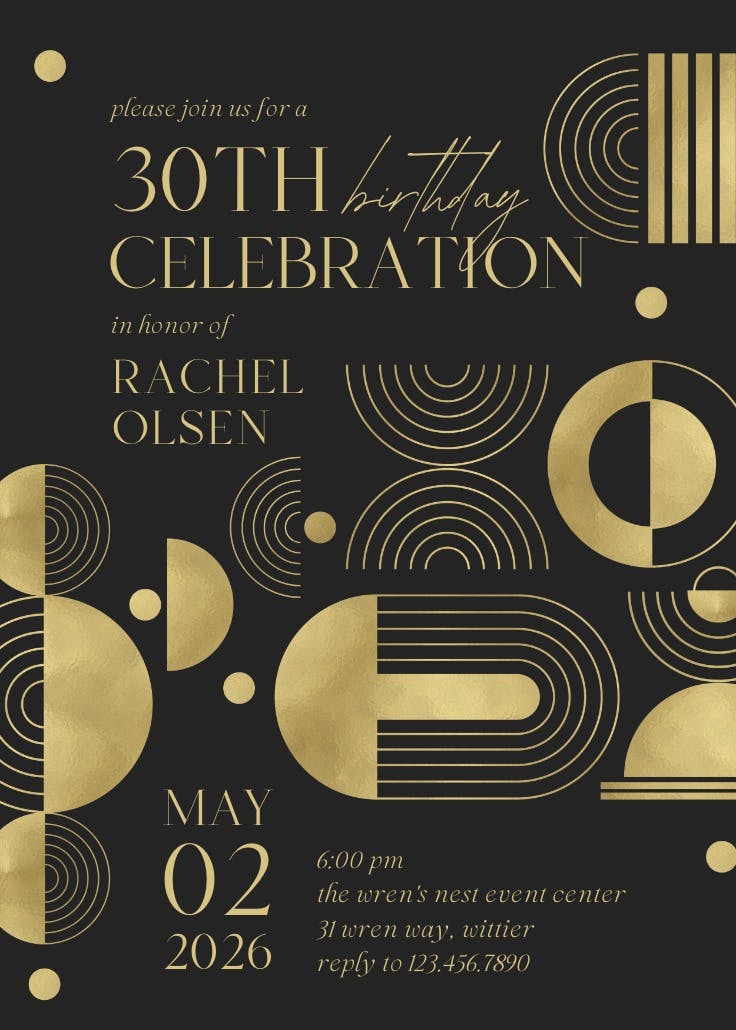 Shapes and lines - invitación de cumpleaños