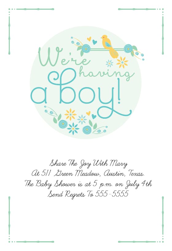 Share the joy with - baby shower invitation