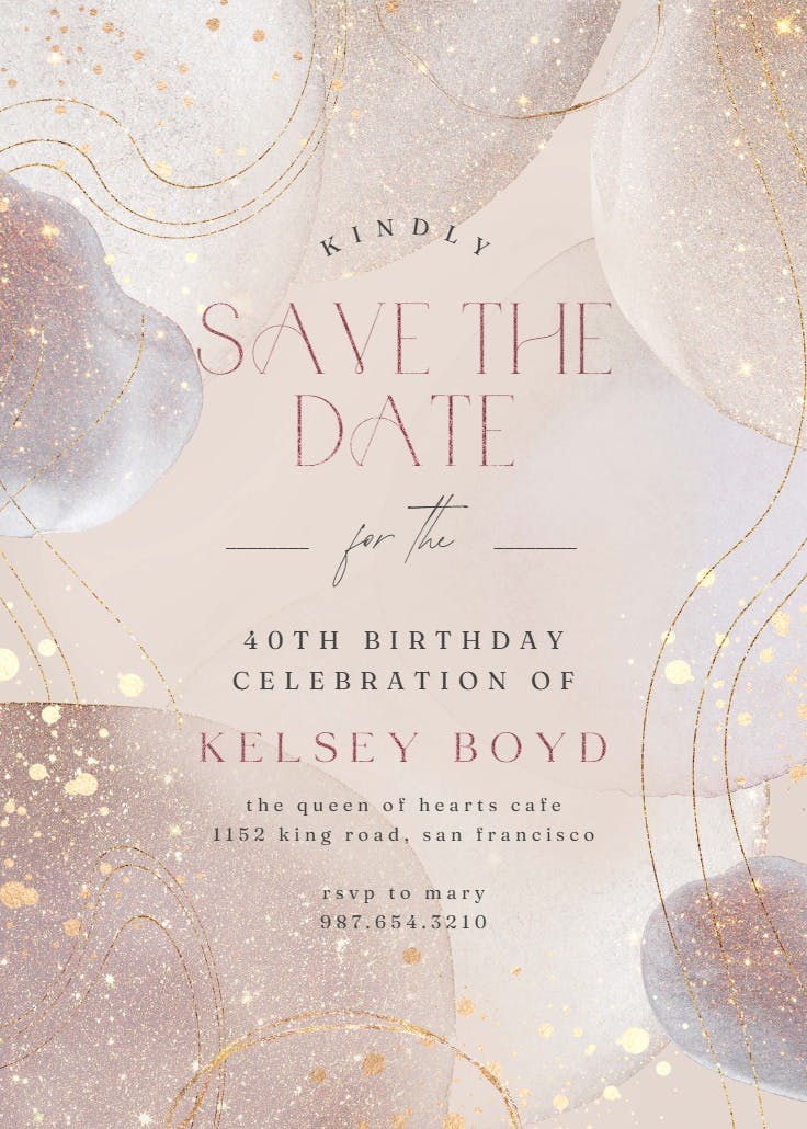 Shimmering shapes - birthday invitation