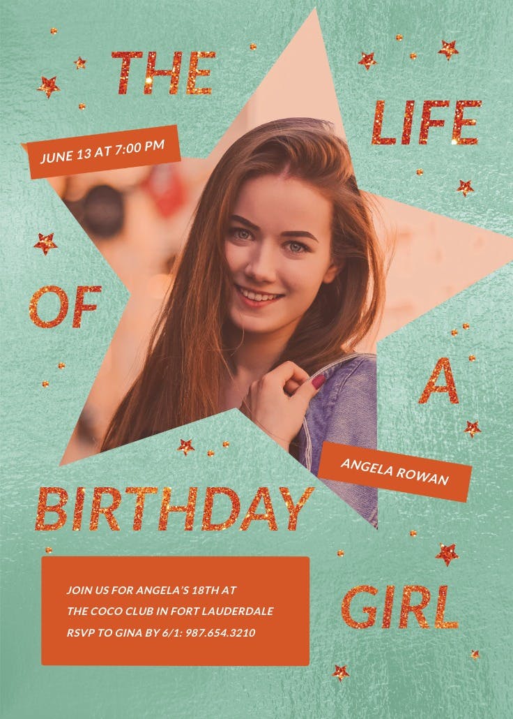 Shining star - invitation