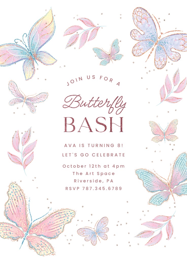 Flutter By - Birthday Invitation Template | Greetings Island