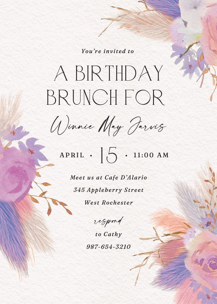 Simple bouquet - party invitation