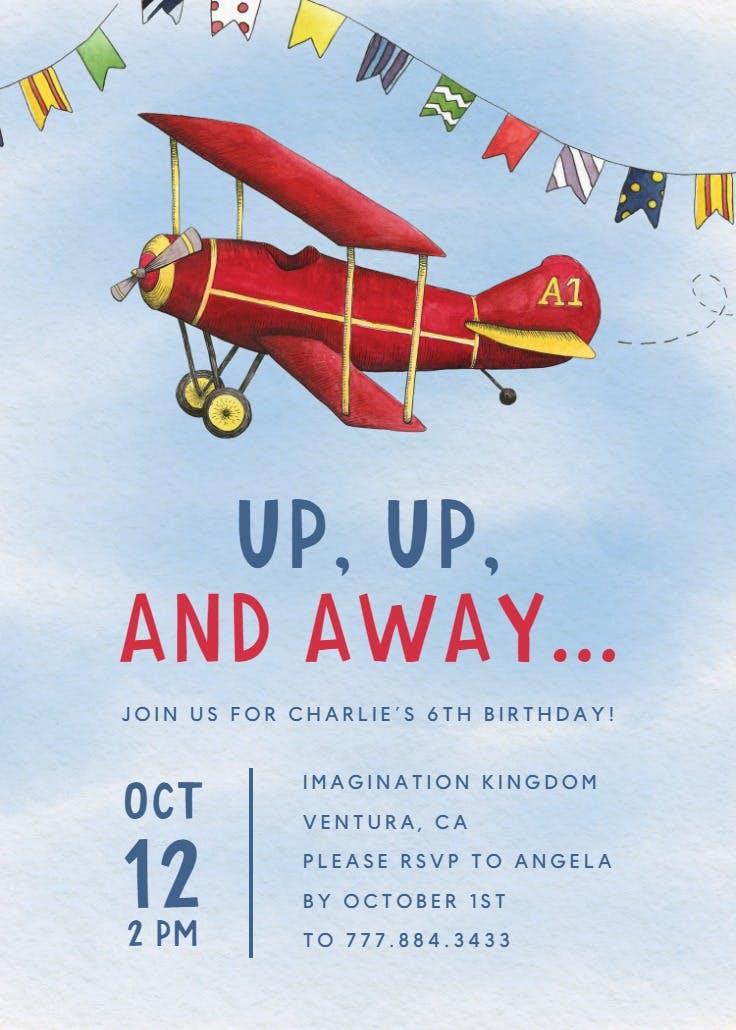 Sky high - printable party invitation