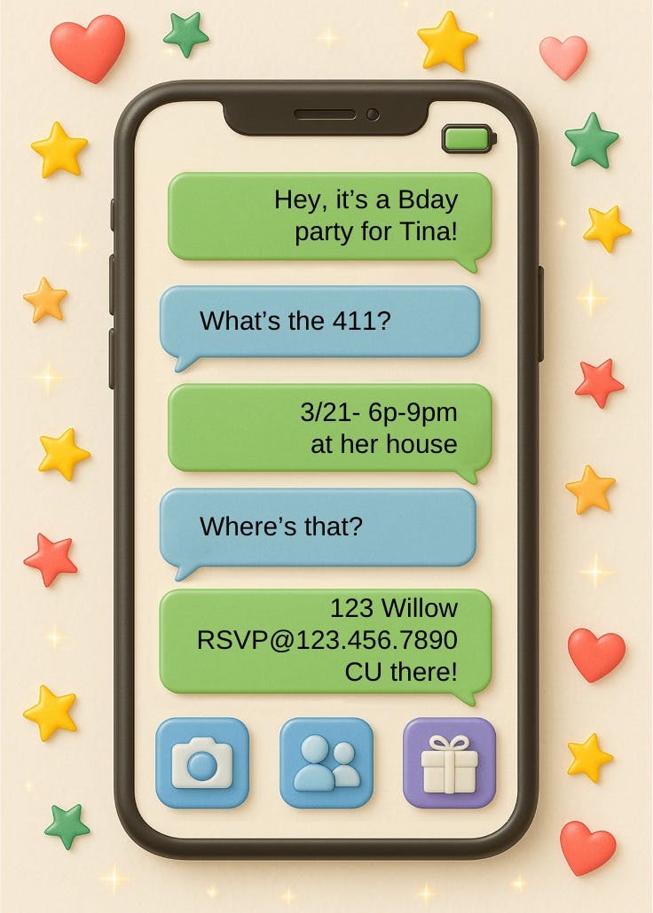 Sms - birthday invitation