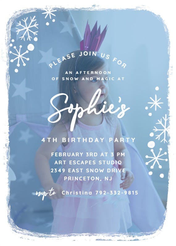 Snowman clipart photo -  invitación de cumpleaños