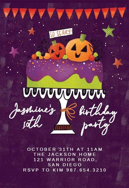 So scary cake - Halloween Party Invitation