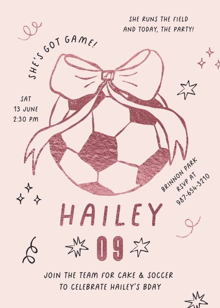 Soccer sketches - invitation