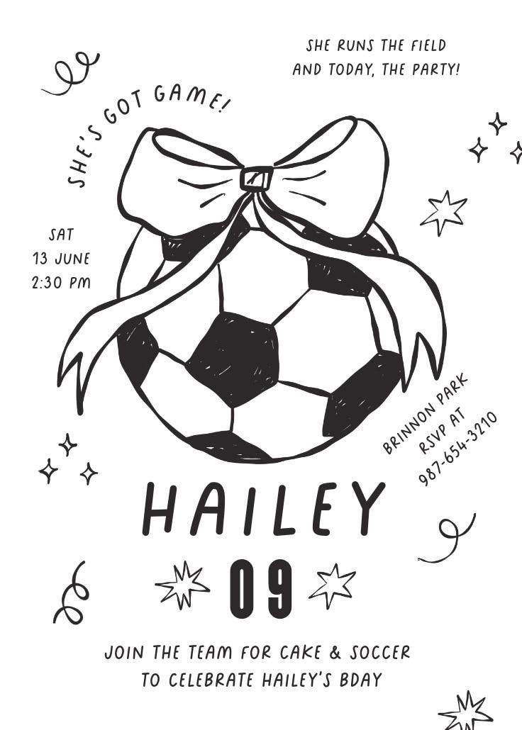 Soccer sketches - invitation