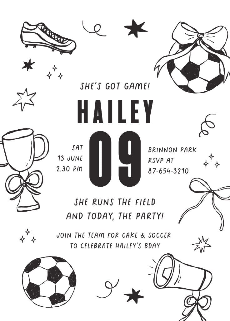 Soccer star - invitation