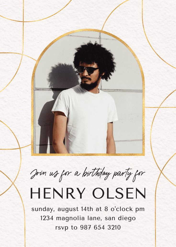 Sophisticated lines - birthday invitation