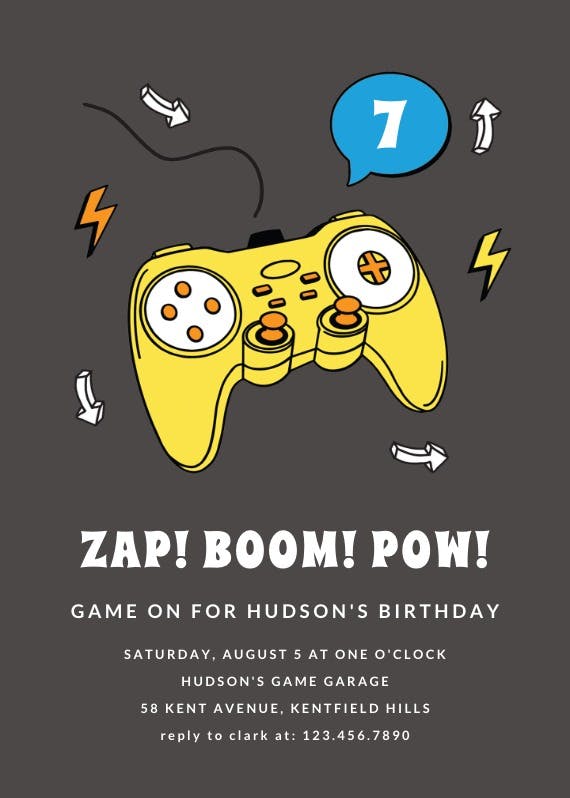 Sound effects gaming - party invitation