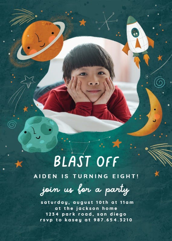 Space celebration - party invitation