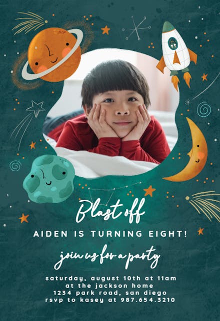 Space celebration - Birthday Invitation