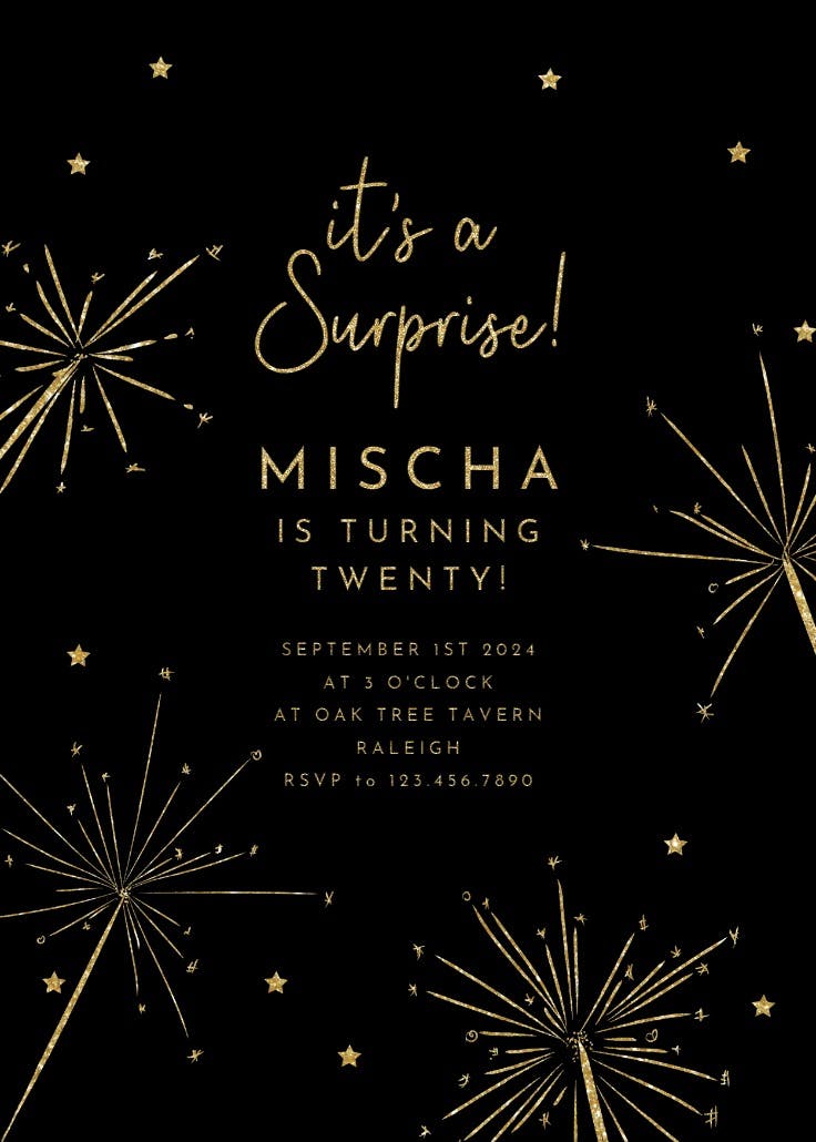 Sparkling night - invitación de cumpleaños