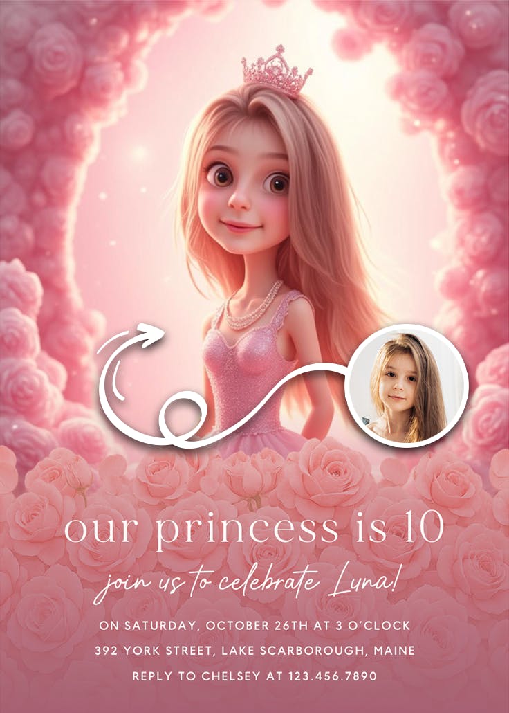 Sparkling roses - printable party invitation