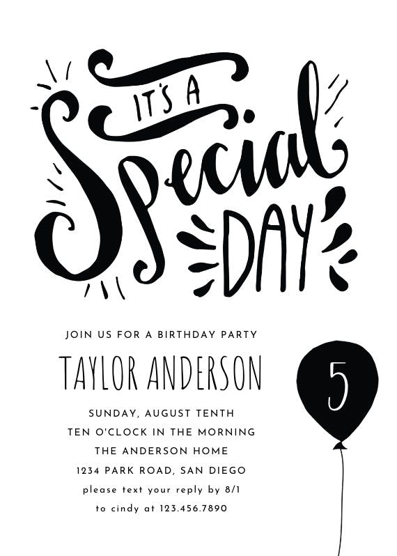Special day -  invitación de cumpleaños