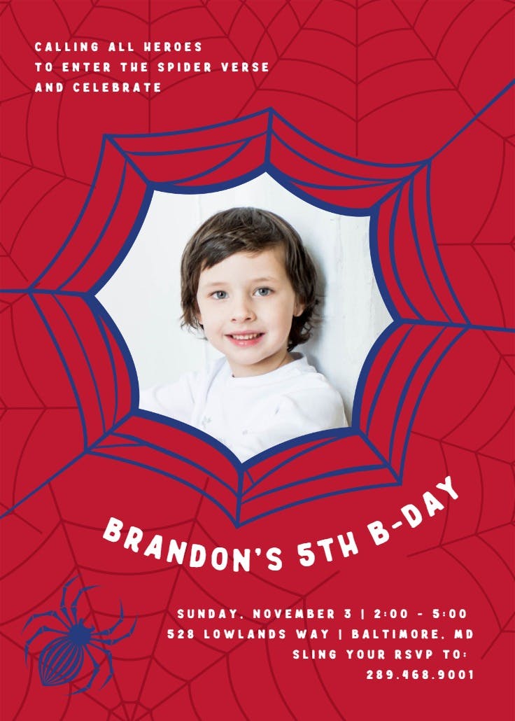 Spiderverse photo - printable party invitation