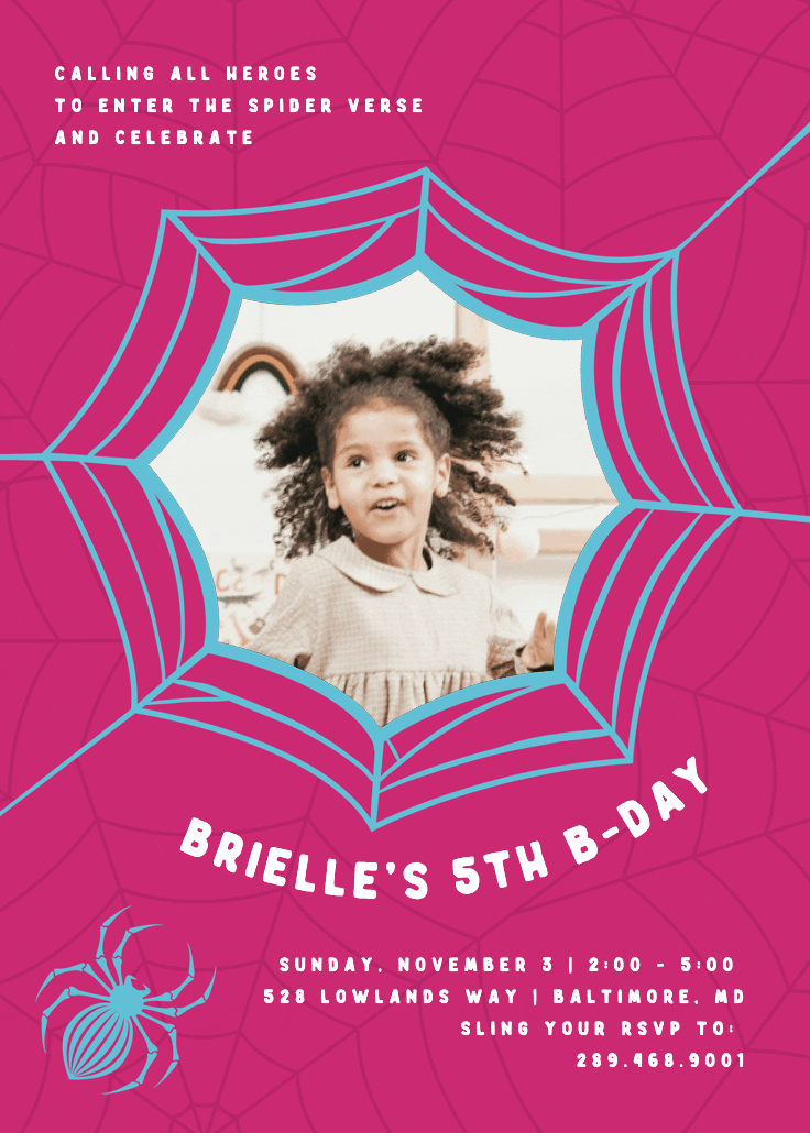 Spiderverse photo - birthday invitation