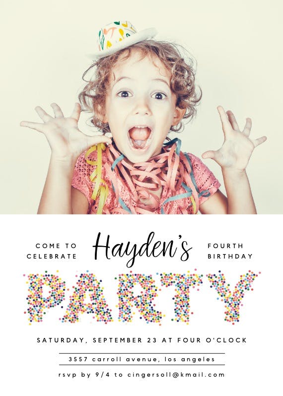 Sprinkles - printable party invitation