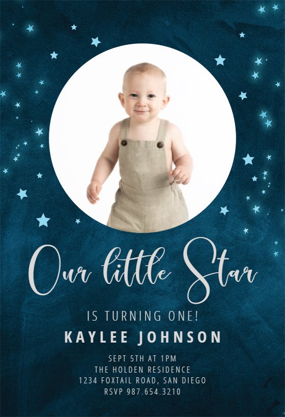 Star Night - Birthday Invitation Template (Free) | Greetings Island