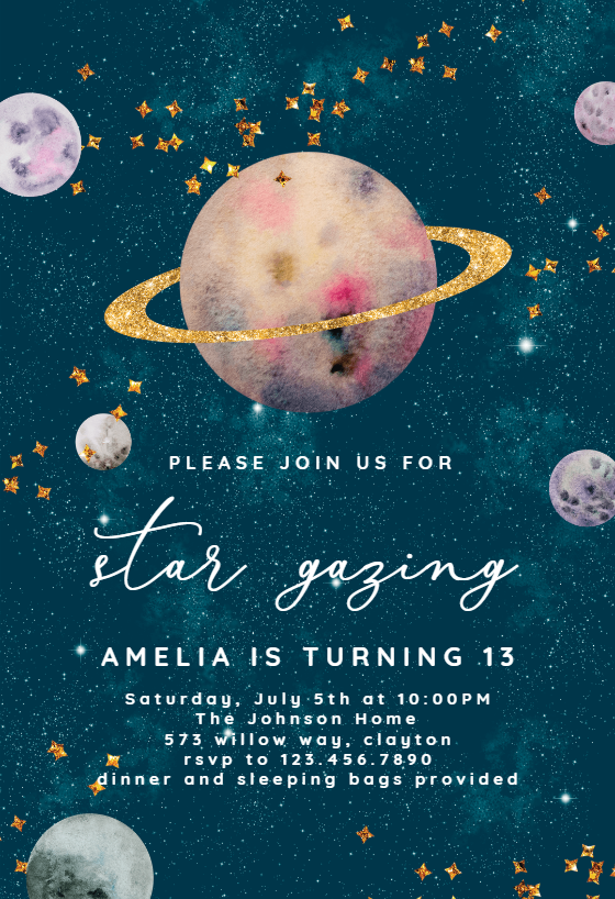 solar system birthday invite