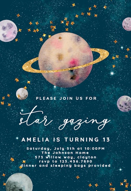 Stargazing - Birthday Invitation