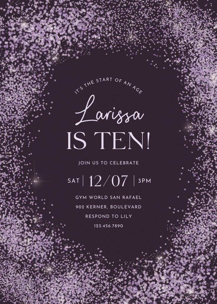 Start of an age - printable party invitation