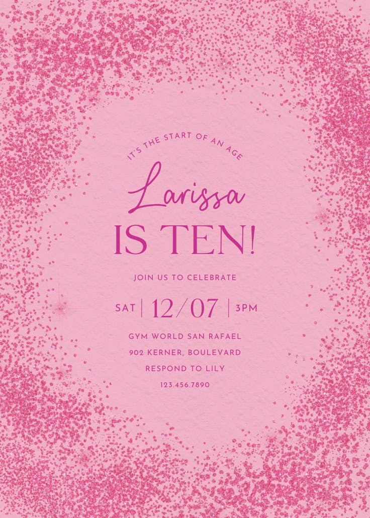 Start of an age - party invitation