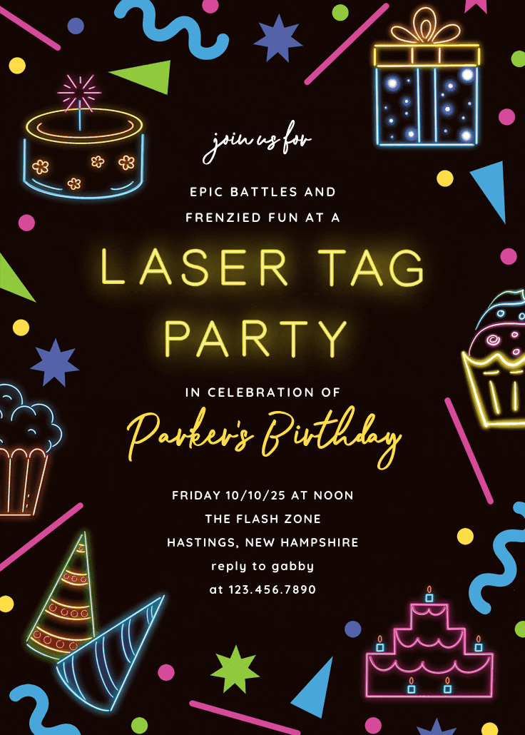 Staying alive laser tag - invitation