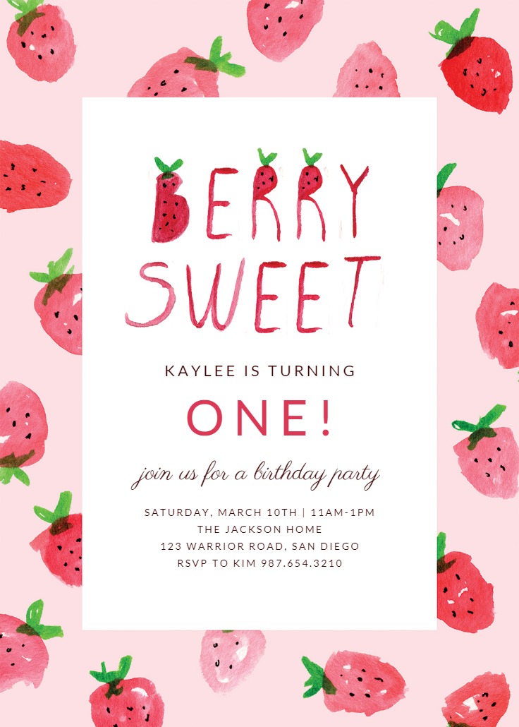 Berry Basket - Birthday Invitation Template (Free) | Greetings Island