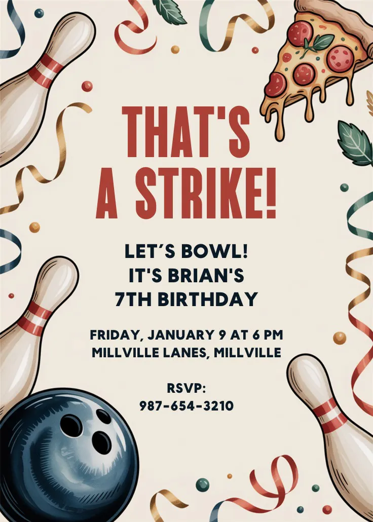 Strike party – geburtstagseinladung