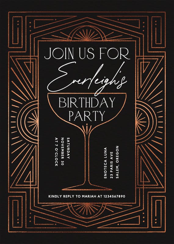 Stylish soiree -  invitación para fiesta