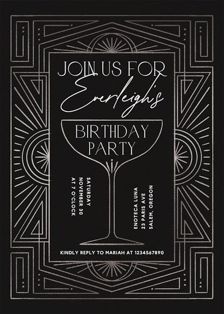 Stylish Soiree - Printable Party Invitation Template | Greetings Island