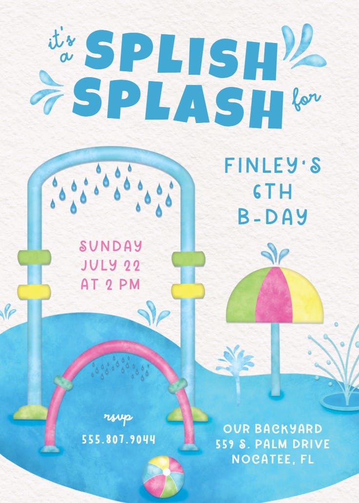 Summery fun - invitación para fiesta