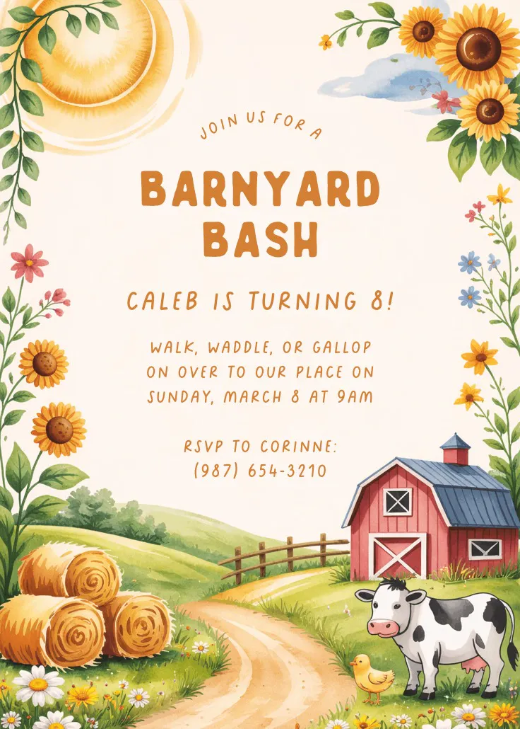 Sunny barn - 招待状