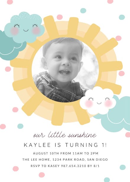 Sunshine birthday - birthday invitation