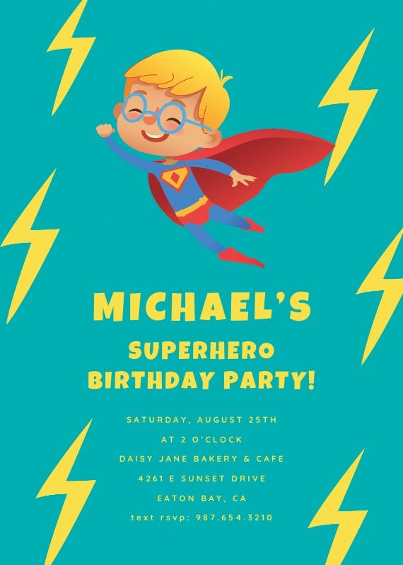 Super birthday boy - invitation