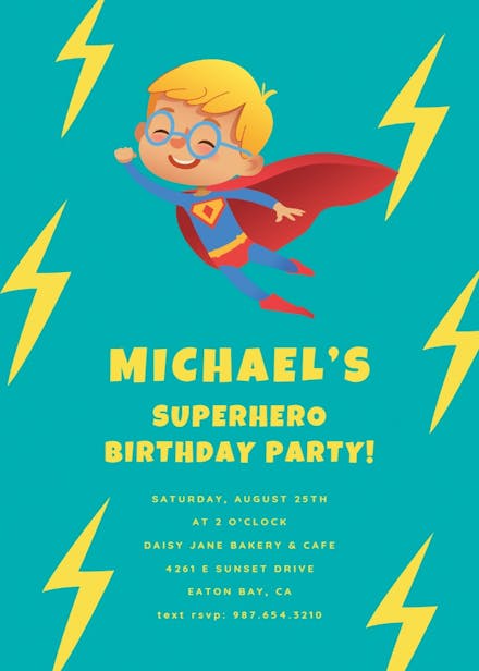 Super hero - Birthday Invitation Template (Free) | Greetings Island