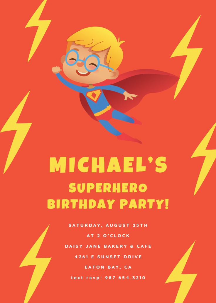 Super birthday boy - Birthday Invitation Template (Free) | Greetings Island