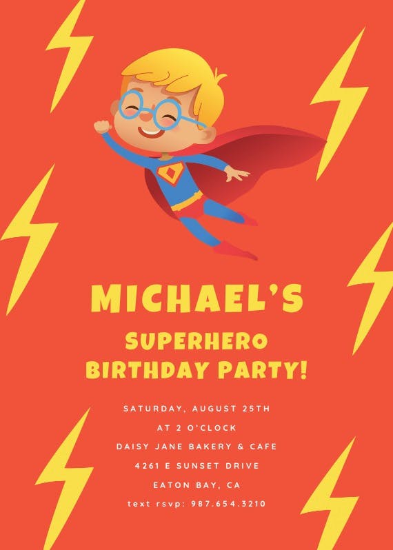 Super birthday boy - printable party invitation