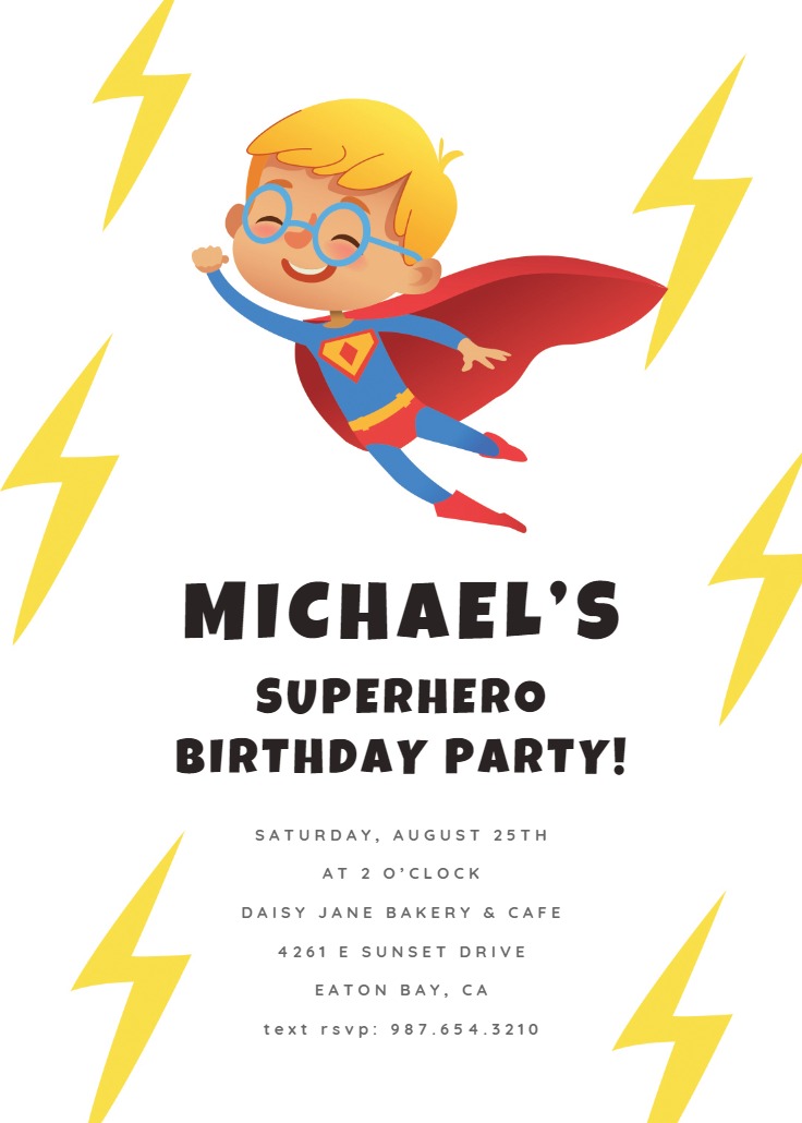 Super birthday boy - Birthday Invitation Template (Free) | Greetings Island