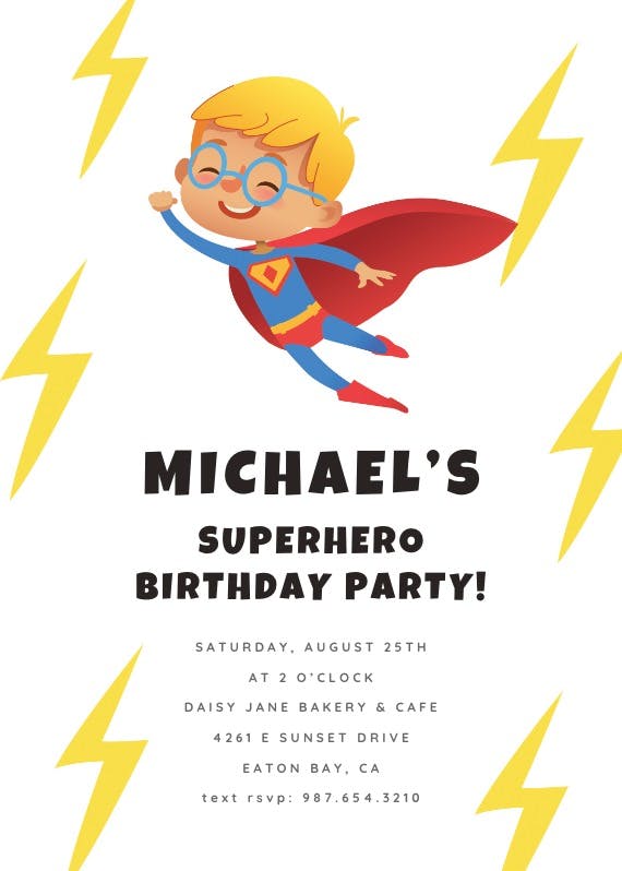 Super birthday boy - invitación de cumpleaños