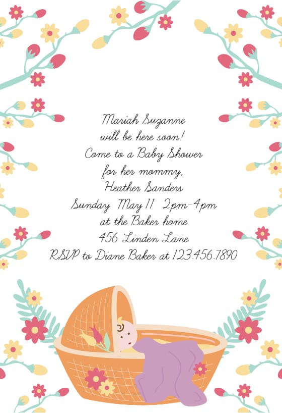 Sweet little girl - invitación para baby shower