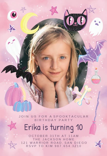 Sweet pink Halloween - Halloween Party Invitation