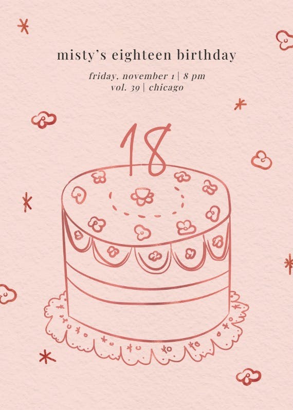 Sweet sketch 18 - birthday invitation