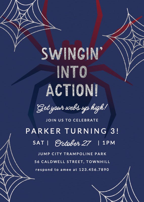 Swingin' into action - birthday invitation